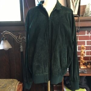 Vintage Norm Thompson Green Suede Jacket, US Size 12